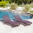 thumbnail image 1 of Chaise Longue Burnham Extérieure en Mesh Marron (Lot de 2), 1 of 6