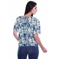 thumbnail image 4 of Moomaya Womens Printed Rayon V-Neck Top Short Sleeve Summer Clothing Boho Blouse, 4 of 6