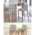 thumbnail image 5 of Sage Green Black Plaid Bar Stool Covers Set of 6, Farmhouse Green Black Checkered Stretch Washable Bar Chair Covers with Backs, Removable Pub Counter Height Chair Cover for Kitchen Dining Room Cafe, 5 of 7