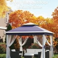thumbnail image 2 of Garvee 10.82 x 10.82' Pop-Up Gazebo Tent, Adjustable Height with Mosquito Netting, Blue, 2 of 7