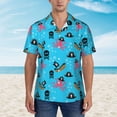 thumbnail image 2 of Daiia pirate Octopus Print Hawaiian Shirt for Men Gentle Cotton Regular Short Sleeve Casual,Large, 2 of 7