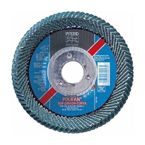 Pferd Fiber Disc,5 in Dia,7/8in Arbor,40 Grit 67343