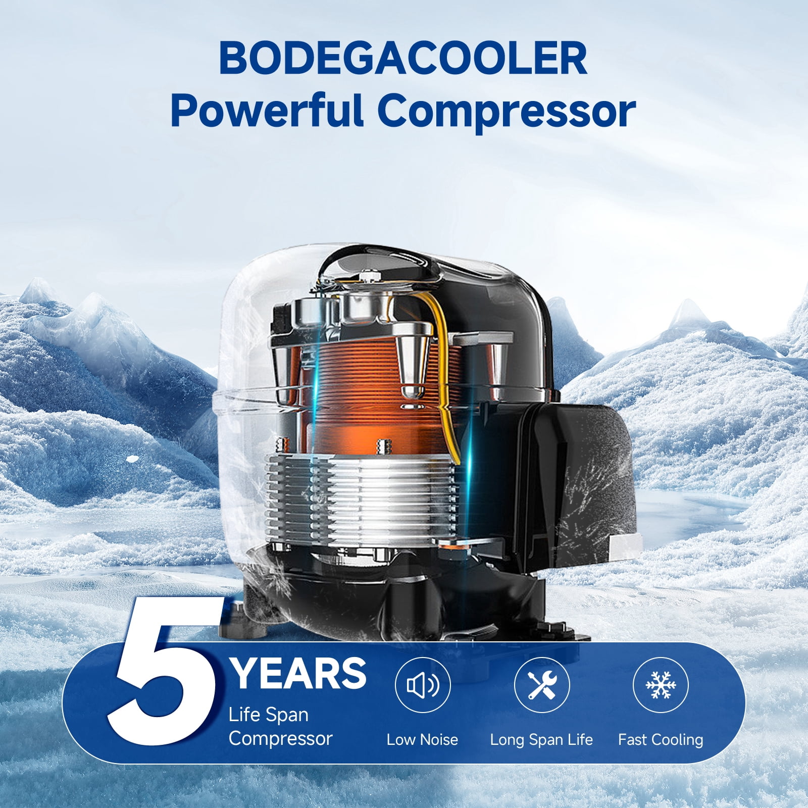 BODEGA 12V RV Refrigerator 80L (2.82 Cu.Ft) Dual Zone Fridge Freezer with APP Control, -4℉–68℉ Compressor Car Refrigerator, 12/24V DC Portable Cooler for RV, Truck, Camper, Boat