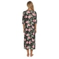 thumbnail image 3 of Eternatastic Womens Zipper Robe Half Sleeves Loungewear Dress Full Length Sleepwear Pockets Housecoat Nightgown Long Bathrobe, 3 of 7