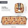 thumbnail image 3 of Cauagu Autumn Leaves 2 Print Leather Pencil Pen Case - Stationery Bag Portable Stationery Bag Big Capacity Pencil Pouch Cosmetic Organizer Bag for Men & Women, 3 of 7