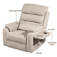 thumbnail image 5 of JUUXO Lay Flat Recliner with Tabletop - Wireless Phone Charger, Cup Holder & Lumbar Pillow - Dual Motor Lift Chair Fully Recline Length 74.8 inches - Perfect for Big & Tall - 400 lbs Capacity, 5 of 7