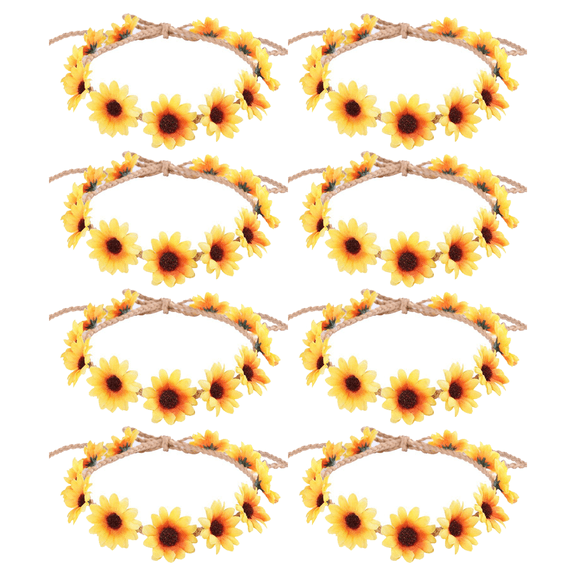 Sunflower Crown Hair Wreath Daisy Flower Headbands Hippie Headbands Adjustable Floral Bridal Headpiece