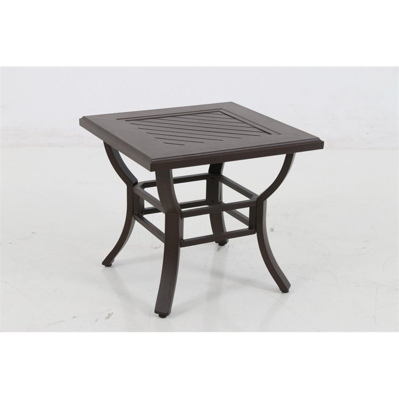 Sunvilla Allegro Square Patio End Table in Gray