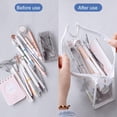 thumbnail image 4 of CoreLiving Clear Zipper Pencil Bag Clear Pencil Case Transparent Cosmetic Bag Vinyl Makeup Pouch for Toiletries Travel Luggage Organizer Small Storage for Pens Brushes Accessories, 1 Count, 4 of 6