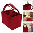 thumbnail image 4 of Sac à Main à Six Compartiments pour Bouteille de Vin Sac en Feutre Rouge, pour Fête Voyage et Pique-Nique 1*Rouge, 4 of 8