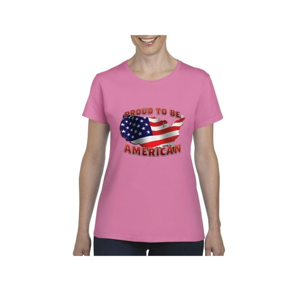 NIB - Women's T-Shirt Short Sleeve - American Proud To Be US Flag