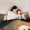 thumbnail image 4 of Feelyou Cute Ghost Full Size Bedding Sets, Kawaii Black Cat Fall Foliage Full Size Bed in a Bag, Dark Taupe, Black Reversible, 7pcs, 4 of 7