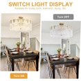 thumbnail image 2 of DingLiLighting 8 Light Crystal Chandeliers Glass Shade Drum Chandeliers Ceiling Lights Gold Semi Flush Mount Ceiling Light Fixtures for Living Room Bedroom Dining Kitchen, E12 Bulb include, 2 of 7