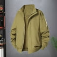 thumbnail image 2 of JTieacloth Men's Jackets Coats Stand Collar Casual Jacket Lightweight Outdoor Windbreaker Sport Coat For Daily Wear Comfortable Fit Green, 2 of 3