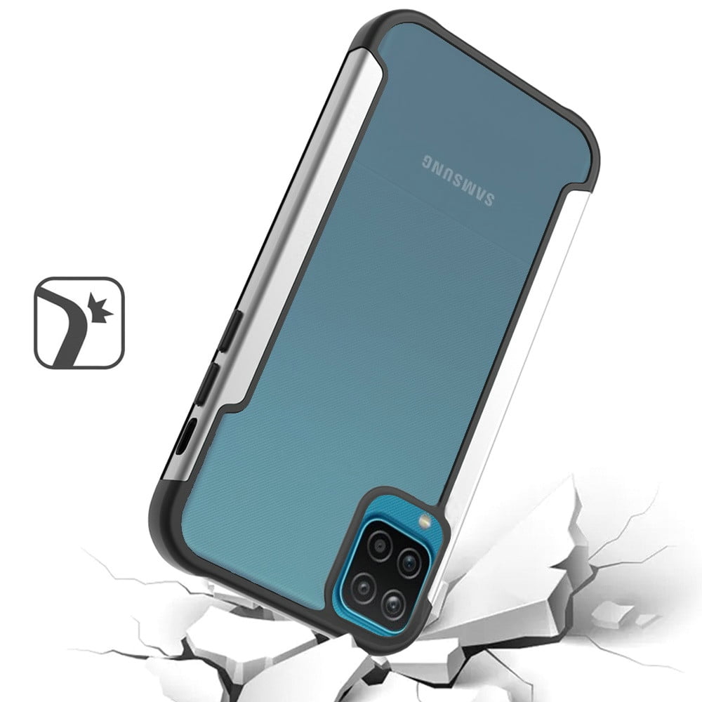 Case for Samsung Galaxy A12 5G Hybrid Aluminum Alloy Metal Clear