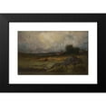 thumbnail image 2 of Edward Mitchell Bannister 18x13 Black Modern Framed Museum Art Print Titled - Untitled (Landscape with Rock in Foreground and Roof with Steeple, Lake in Background), 2 of 5