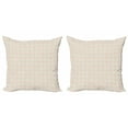 thumbnail image 1 of Ambesonne Shabby Flora Throw Pillow Cover 2 Pack, Diamond Line Tile, 18", Peach Coral Pale Blue, 1 of 2