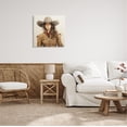 thumbnail image 3 of Stupell Industries Country Cowgirl on Beige Abstract Painting Gallery Wrapped Canvas Art Print Wall Art, 24 x 24, 3 of 8