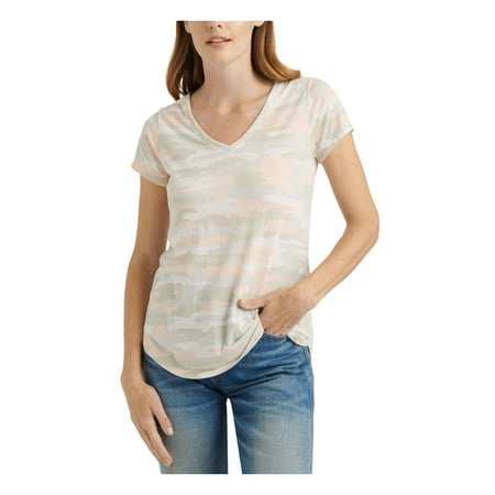Lucky Brand Women's Camo Print T-Shirt Pink Size Large