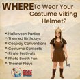 thumbnail image 4 of Nicky Bigs Novelties Adult Nordic Viking Helmet with Horns Braids Barbarian Warrior Costume Accessory Gold, 4 of 6