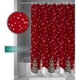 thumbnail image 3 of JOOCAR Christmas Shower Curtain,Christmas Trees with 12 Hooks,Waterproof,Washable,Odorless Home Decor,72x72In, 3 of 6
