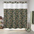 thumbnail image 5 of No Hook Shower Curtain, Green Botanical Shower Curtains for Bathroom with See Through Top Window, Antique Aesthetic Floral Blossom Waterproof & Washable Bath Curtain 66"x72", 5 of 7