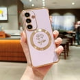 thumbnail image 5 of for Samsung Galaxy S23 FE Magnetic Phone Case Compatible with MagSafe Cute Rose Flower Case for Women Luxury Plating Camera Lens Cover Soft Silicone S23 FE Shockproof Case 6.4" (Purple), 5 of 10