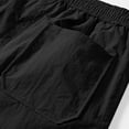 thumbnail image 7 of Besolor Men's Running Shorts Wide Leg Elastic Waisted Drawstring Lightweight Casual Workout Knee Length Shorts with Pocket(Small,Black), 7 of 7