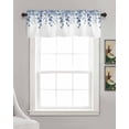 thumbnail image 3 of Blue Eucalyptus Linen Curtain Valance for Bedroom/Bathroom/Kitchen/Office/Living/Dining Room Windows,Watercolor Floral Spring Botanical Plant Pocket Topper Drapes Decorative Cafe Drapery Panel 42x18, 3 of 6