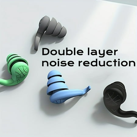

CGKJ 4 pairs of reusable soft silicone noise-canceling earplugs suitable for sleep focus travel work swimming and concerts