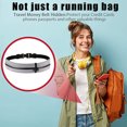 thumbnail image 3 of Riñonera para deportes al aire libre, riñonera deportiva con doble bolsillo, para correr, para teléfono móvil, color gris, 3 of 6