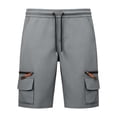thumbnail image 4 of Xdegoge Workout Cargo Shorts for Men Lightweight Quick Dry Athletic Running Shorts Elastic Waist Drawstring Zipper Pockets for Gym Training Hiking Outdoor Summer Casual, 4 of 7