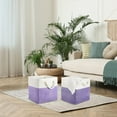 thumbnail image 5 of 6 Pcs 11 x 11 Inch Cube Storage Bins Fabric Cube Storage Organizer Bins Foldable Storage Cube Baskets with Sturdy Carry Handles Multipurpose Storage Cube for Home (White, Purple), 5 of 12