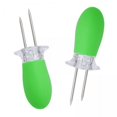 thumbnail image 1 of 3x2 Piezas De Brochetas De Maíz De Acero Inoxidable Palillos De Maíz Para Alimentos Fruta Carne Asada Verde, 1 of 8
