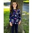 thumbnail image 4 of Oudiya Little Girls Cute Clothing Set Long Sleeve Tops and Leggings 2 Piece Pants Set with Pockets, 4 of 6
