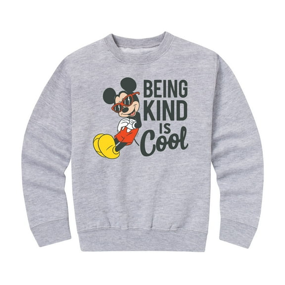 Mickey & Friends - Mickey Kind Is Cool - Toddler And Youth Crewneck Fleece Sweatshirt