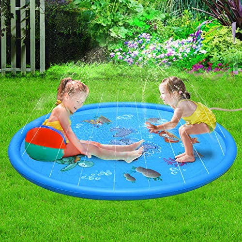 Babies Outdoor Water Fun Toys Summer Swimming Pool Toys for Toddlers Splash Pad 68 Sprinkler for Kids GREATSSLY Splash Play Mat Boys and Girls 