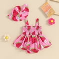 thumbnail image 4 of Okbabeha Baby Girl Dress Newborn Romper Dresses Infant Slip Smocked Bodysuit Toddler Summer Watermelon Print Clothes, 4 of 7