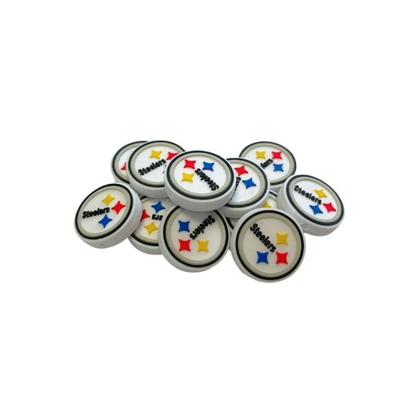 Pittsburgh Focal Bead Sports Football Logo 12pk 1.1 for Bulk Keychains Silicone Charm Steeler Beadable Pens Freshie Hangers Game Day Pro