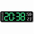 thumbnail image 1 of wonima44 Adjustment Brightness LED Digital Wall Clock with Temperature Display and 2 Alarms Memory Function for Home Or Office, 1 of 1