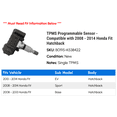 thumbnail image 2 of TPMS Programmable Sensor - Compatible with 2008 - 2014 Honda Fit Hatchback 2009 2010 2011 2012 2013, 2 of 2