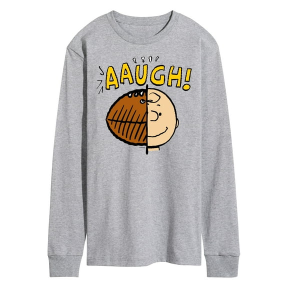 Peanuts - C Brown Half Football Head - Men's Long Sleeve T-Shirt