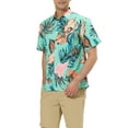 thumbnail image 5 of INSPIRE CHIC Men's Shirts Short Sleeve Floral Printed Button Front Beach Hawaiian Shirt 34 Mint Green, 5 of 6