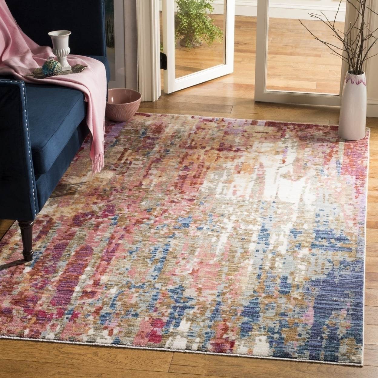 Safavieh Nirvana Bahareh Modern Oriental Polyester Rug 3' x 8' Runner N/A 8' Runner Runner, Indoor Entryway, Bedroom, Dining Room