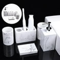 thumbnail image 3 of yuksok Bathroom Accessory Set 5-pack Resin Toothbrush Holder Lotion Dispenser, BPA, 3 of 8