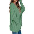 thumbnail image 6 of Long Sleeve Women's Open Front Batwing Fuzzy Knit Sweaters Chunky Cardigan, 6 of 7