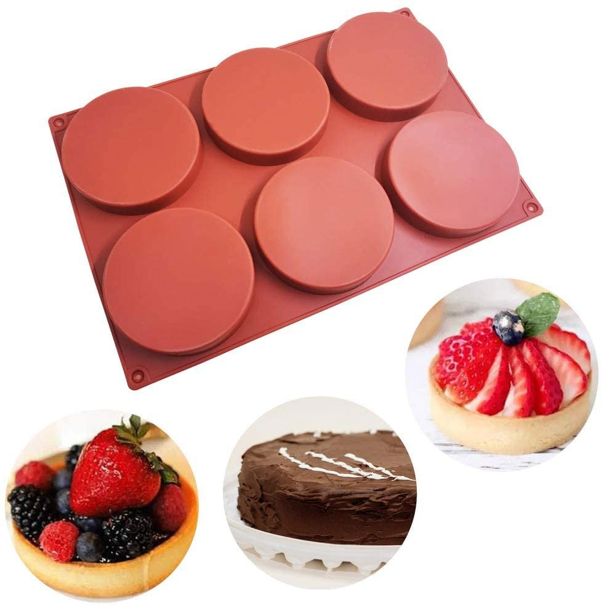  Gandeer 6 Pcs 9 Inch Silicone Round Cake Pans Molds for Baking  Nonstick Quick Release Red Silicone Cake Molds Silicone Bakeware Pan  Cheesecake Pan for Layer Cake, Cheese Cake and Chocolate