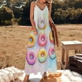 thumbnail image 3 of Colorful Donut Print Pattern Sleeveless Dress Dresses Women Summer Women's Summer Clothing, 3 of 9