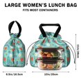 thumbnail image 5 of Pioneer Flower Floral Print Pattern Drawstring Lunch Bag Women - Drawstring Lunch Bag Insulated for Work Office - Stain-Resistant Large Lunchbags for Women with Multi-Pockets, 5 of 6