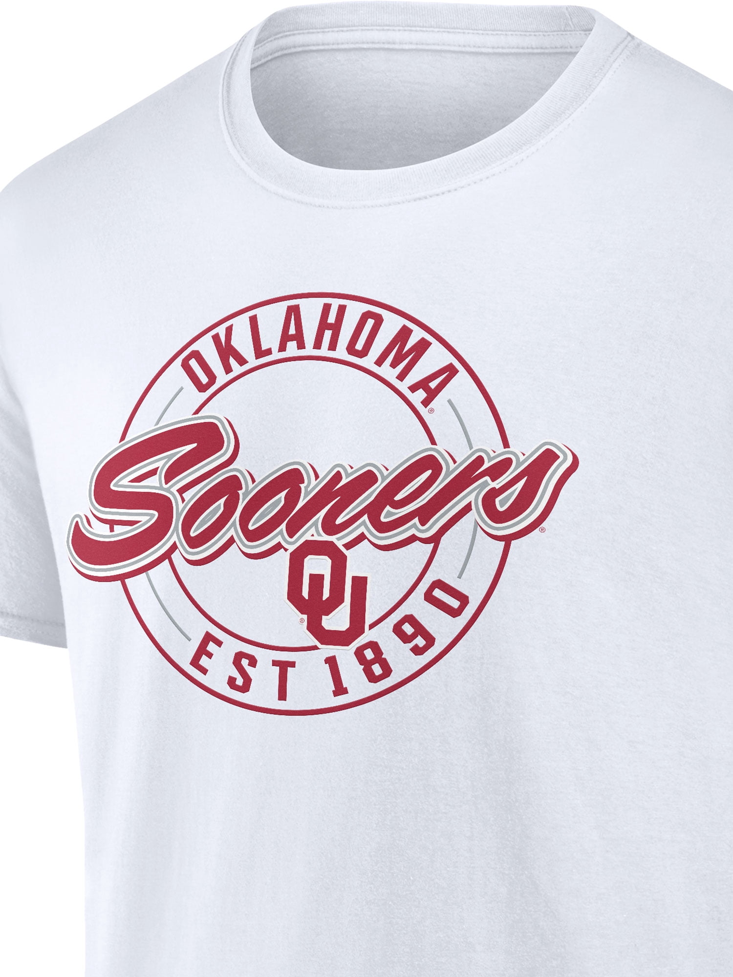 NCAA Oklahoma Sooners Men's Cotton White Short Sleeve T-Shirt